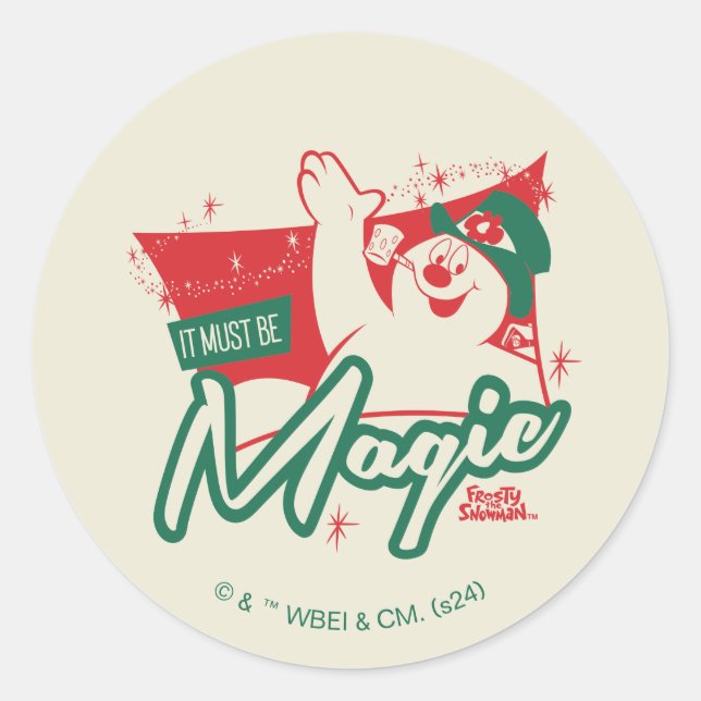 Frostig der Schneemann - Es muss magisch sein Runder Aufkleber (Vorderseite)