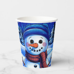 Frostig der Schneemann-Papiertasse Pappbecher