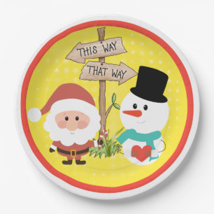 Frostig oder Santa? Wie geht es zu Weihnachten? Pl Pappteller