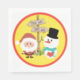 Frostig oder Santa? Wie geht es zu Weihnachten? Serviette