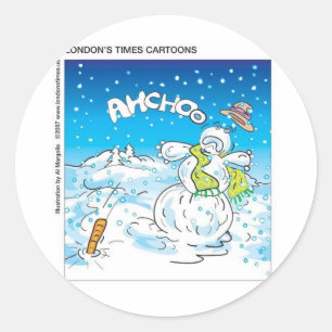 Frostige Fänge Ein kaltes, sonniges T-Shirts & Ges Runder Aufkleber