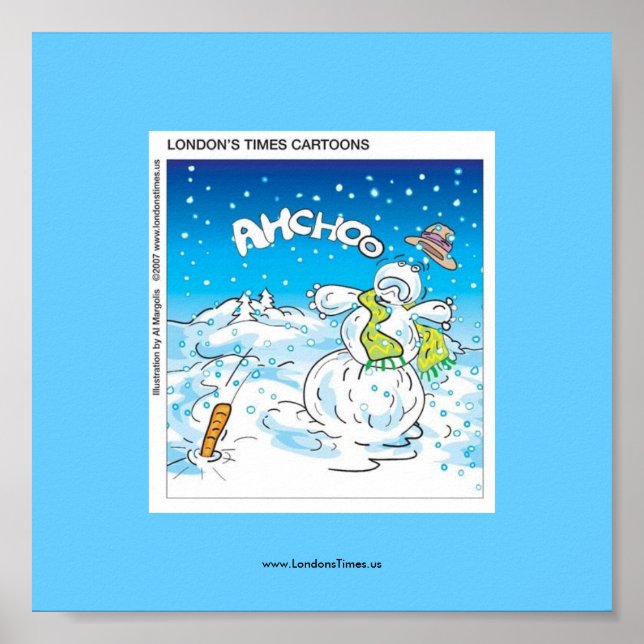 Frostige Kämpfe gegen die Grippe Weihnachtsbrille Poster (Vorne)