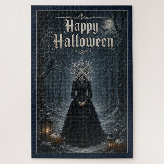 Frostige Mitternachts-Halloween-Verzauberin (Vertikal)