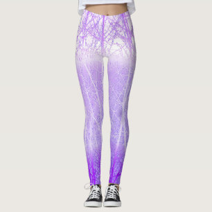 Frostige Nebelbäume in Flieder-Lavendel Leggings