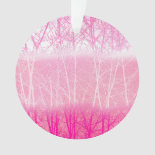 Frostige Nebelbäume in Pfirsich und Rosa Ornament