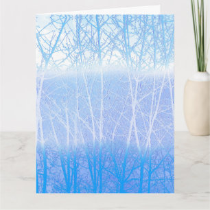 Frostige nebelige Bäume Baby Blau Karte