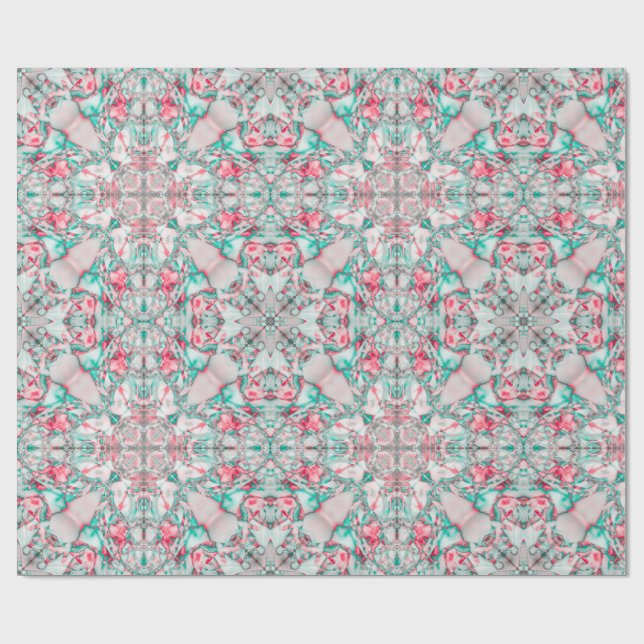 Frostige Petal-Mosaik Geschenkpapier (Flach)