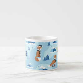 Frostige Winterfüchse Espressotasse