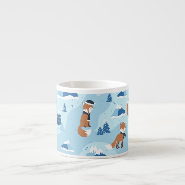Frostige Winterfüchse Espressotasse (Vorderseite)