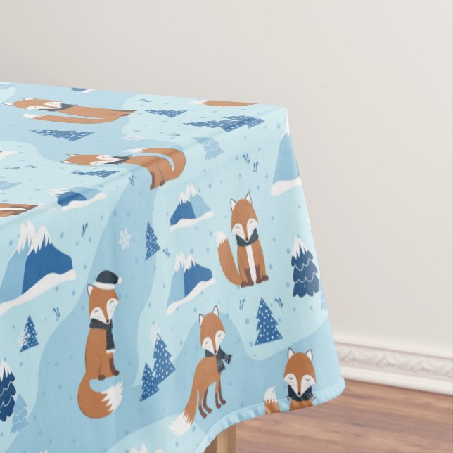 Frostige Winterfüchse Tischdecke (Beispiel)