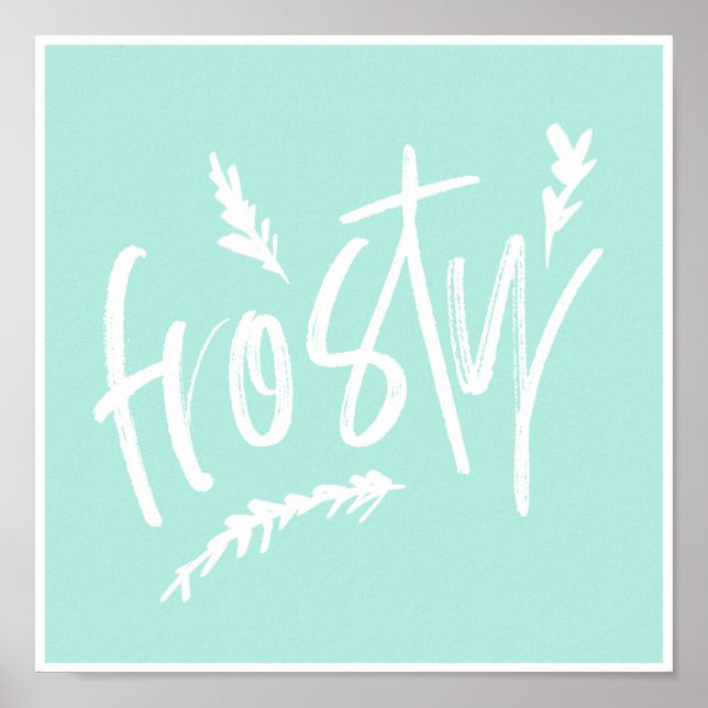 Frostige Wordart Typografie Handschrift Winter Poster (Vorne)