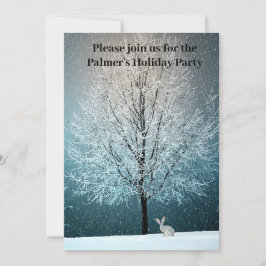 Frostiger Baum im Abend Einladung