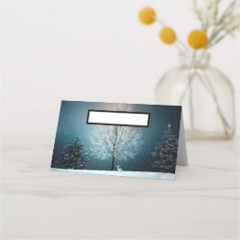 Frostiger Baum im Abend Platzkarte