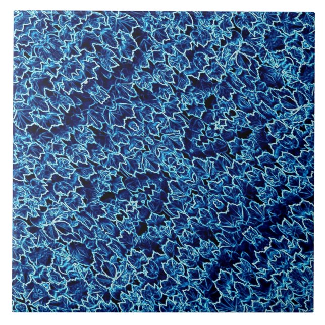 Frostiger blauer Efeu Cool Fliese (Vorderseite)