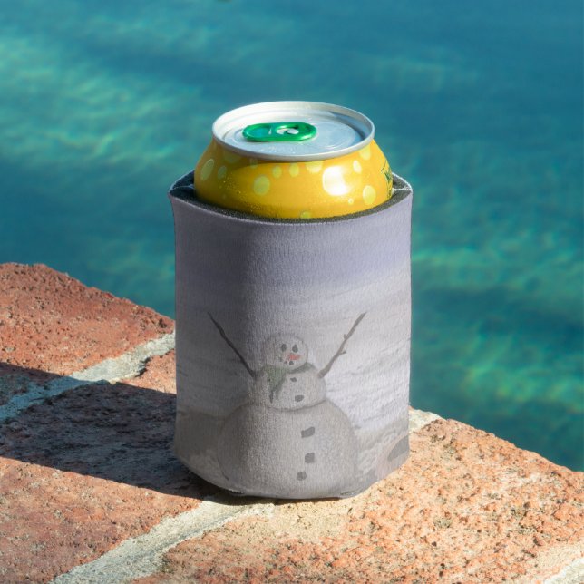 Frostiger Schneemann am Strand Dosenkühler (In Situ Pool)