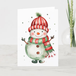 Frostiger Schneemann Winter Leerkarte Feiertagskarte