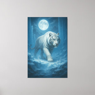 Frostkönig Weißer Tiger – Majestätischer Eisiger W Leinwanddruck