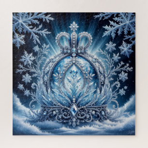 Frostkrone Juwel Szene Winter Glitzernde Edelstein