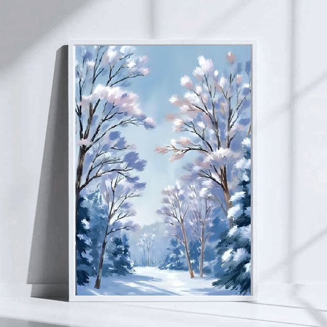 Frostlight Forest | Winter Snow Watercolor Nature Poster (Von Creator hochgeladen)