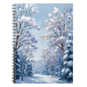 Frostlight-Wald   Winter-Schnee-Wasserfarben-Natur Notizblock