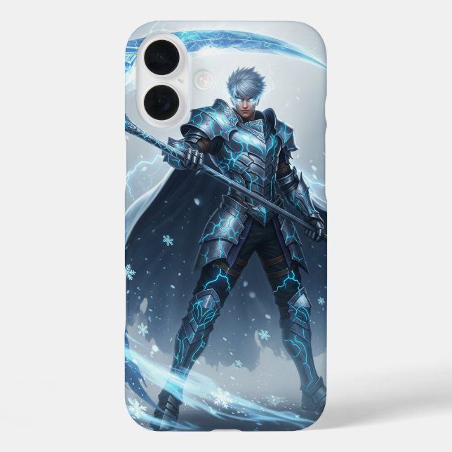 Frostmarkierter Krieger | Episches Anime  iPhone 16 Plus Hülle (Rückseite)