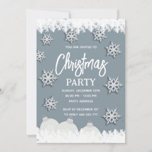 Frostschneeflocken Weihnachts-Party Einladung