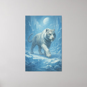 Frostweißer Tiger Kaiser des gefrorenen Reiches Leinwanddruck