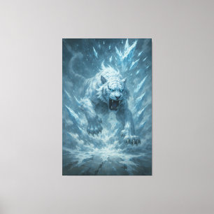 Frostweißer Tiger – Kaiser des gefrorenen Reiches Leinwanddruck