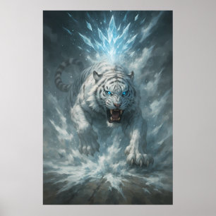Frostweißer Tiger – Kaiser des gefrorenen Reiches Poster