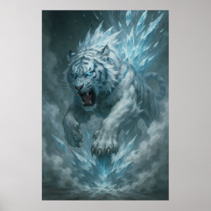 Frostweißer Tiger – Kaiser des gefrorenen Reiches  Poster