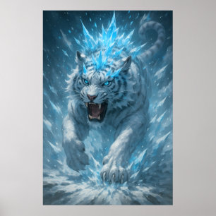 Frostweißer Tiger – Kaiser des gefrorenen Reiches  Poster