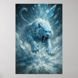 Frostweißer Tiger – Kaiser des gefrorenen Reiches Poster