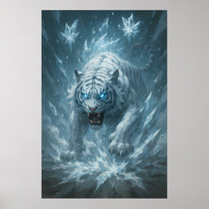 Frostweißer Tiger – Kaiser des gefrorenen Reiches  Poster