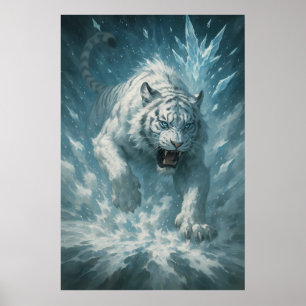 Frostweißer Tiger – Kaiser des gefrorenen Reiches Poster