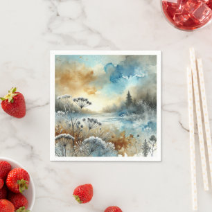Frosty Autumnal Morning Watercolor Découpage Serviette
