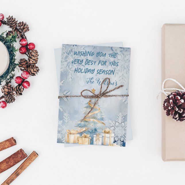 Frosty Blue Christmas Card Feiertagskarte (Von Creator hochgeladen)