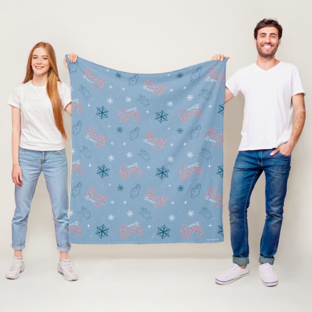 Frosty Blue Snowman Fake Pattern Fleecedecke (Beispiel)