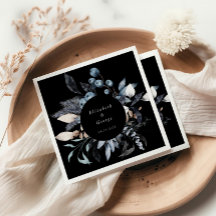 Frosty Blue Winter Floral Monogram Wedding