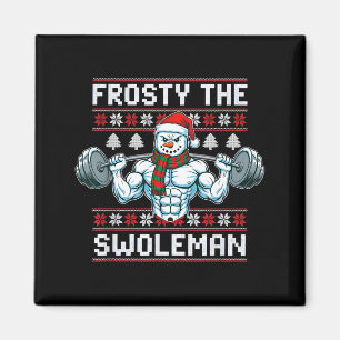 Frosty der Swoleman hässlicher lustiger Weihnachts Magnet