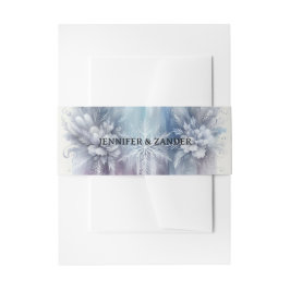 Frosty Elegance Hochzeit Moderne Wasserfarbe Icy Einladungsbanderole