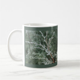 Frosty Evergreen Branch Frohe Weihnachten Reisebecher