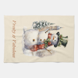 Frosty & Fabulous Niedlich Snowman Weihnachten Geschirrtuch