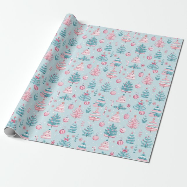 "Frosty Festive Wonderland Pattern" Geschenkpapier (Ungerollt)