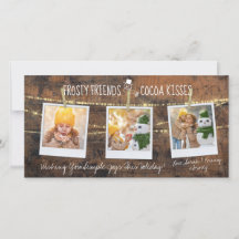 Frosty Friends & Cocoa Kisses Snowman 3-Foto-Karte