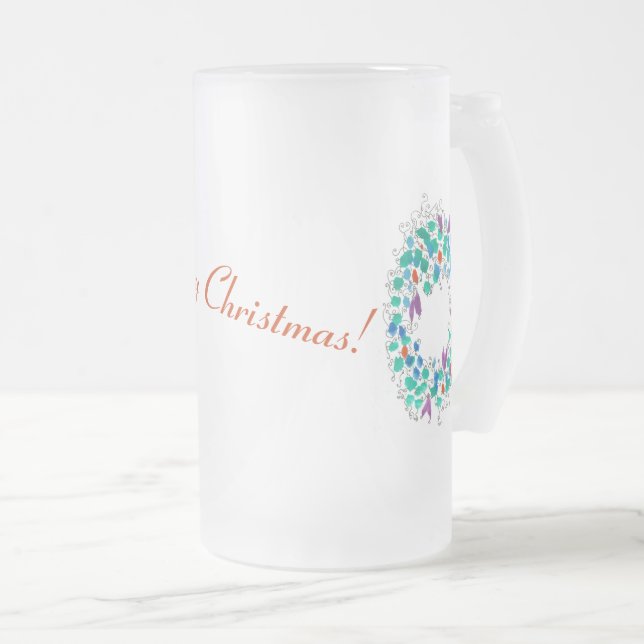 Frosty Frosty Christmas Wreath Mattglas Bierglas (VorderseiteRechts)