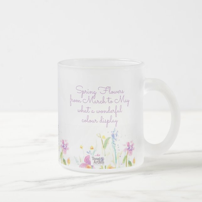 Frosty Glass Flower Tea Coffee Mug Mattglastasse (Rechts)