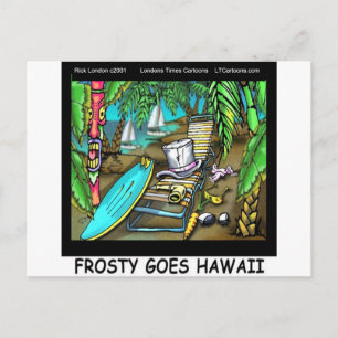 Frosty Goes Hawaii Funny Christmas Feiertagspostkarte