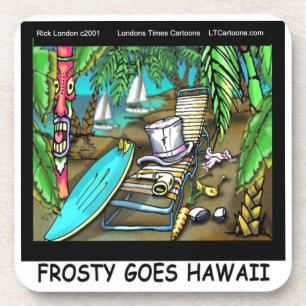 Frosty Goes Hawaii Funny Christmas Untersetzer