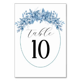 Frosty Grey Blue Floral Wedding Tischnummer