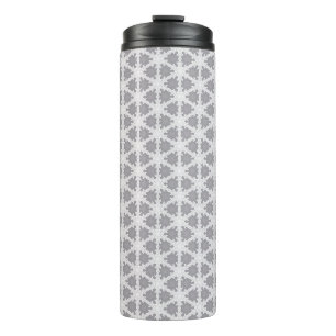 Frosty Grey White Grid Thermosbecher